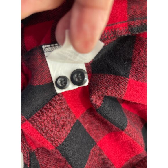 True Craft XXL Red & Black Buffalo Plaid Long Sleeve Button-Up Shirt 100% Cotton - Picture 5 of 8